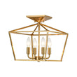 Load image into Gallery viewer, Farmhouze Light - Farmhouse Brass Candle Style Square Cage Ceiling Light - Ceiling Light - Brass - 
