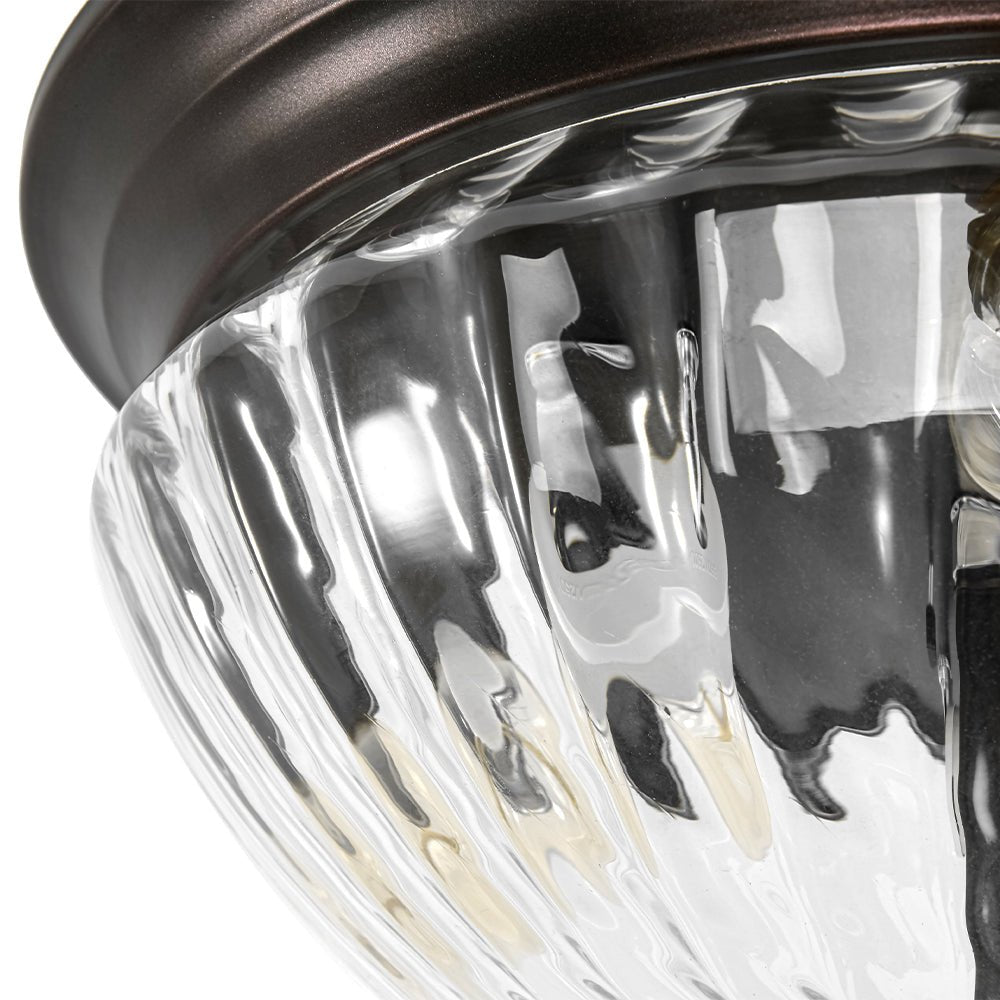 Farmhouse Clear Ribbed Glass Ceiling Flush Mount | Farmhouze Light