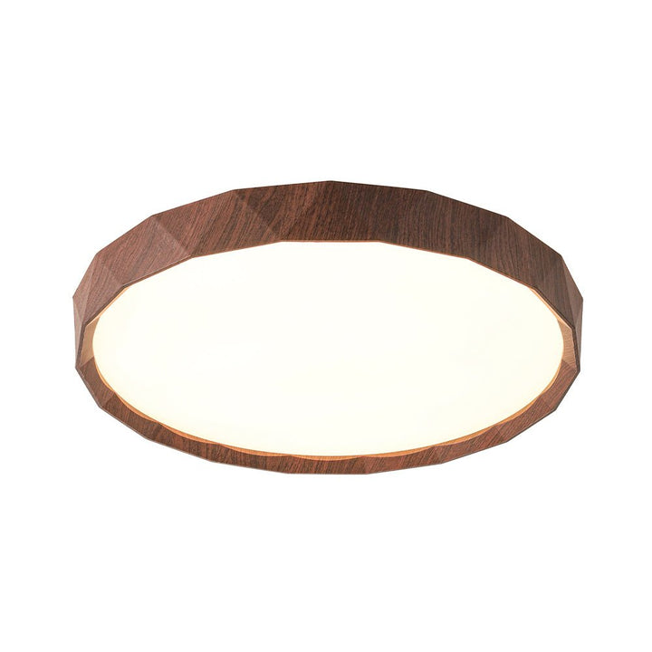 Farmhouze Light - Farmhouse Dimmable LED Round Faux Wood Ceiling Light - Ceiling Light - Walnut Pattern - 