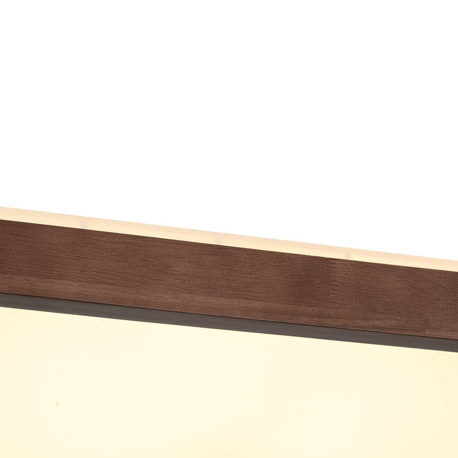 Rustic Walnut Wood Dimmable LED Rectangle Flush Mount Farmhouze Light