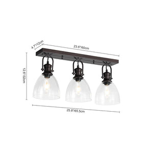 Farmhouze Light - Farmhouse Dual Mount Seeded Glass Linear Ceiling Light - Ceiling Light - Oil - Rubbed Bronze - 