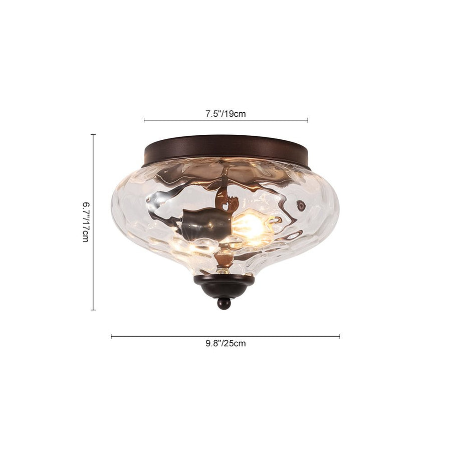 Farmhouze Light - Farmhouse Glass Flush Mount Ceiling Light - Ceiling Light - Black - 2 Packs - 
