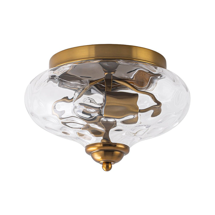 Farmhouze Light - Farmhouse Glass Flush Mount Ceiling Light - Ceiling Light - Gold/Clear Glass - 1 Pack - 