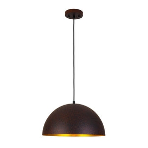 Farmhouze Light - Farmhouse Industrial Oversized Iron Dome Pendant - Chandelier - Red Rusty - 15 in.