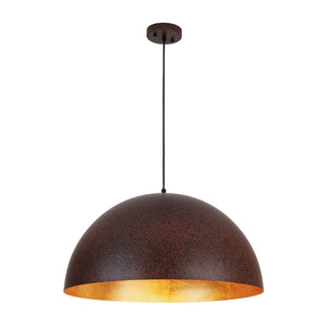Farmhouze Light - Farmhouse Industrial Oversized Iron Dome Pendant - Chandelier - Red Rusty - 23 in.