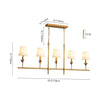 Load image into Gallery viewer, Farmhouze Light - Farmhouse Linear Candle Style White Fabric Brass Island Chandelier - Chandelier - 5 Bulbs - 
