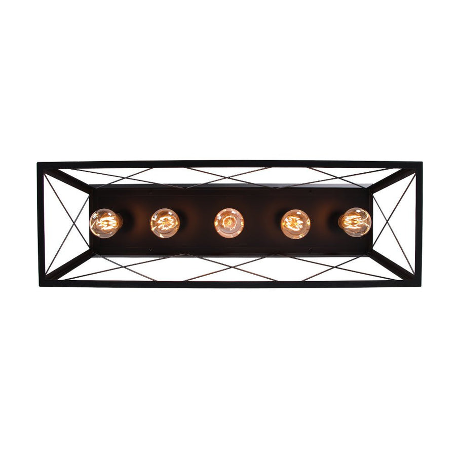 Farmhouze Light - Farmhouse Rectangle Cage Island Flush Mount Ceiling Light - Ceiling Light - Matte Black - 