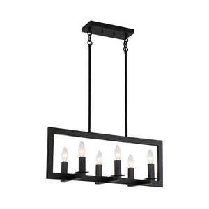 Farmhouze Light - Farmhouse Rectangle Kitchen Island Linear Chandelier - Chandelier - Metal - Only - 