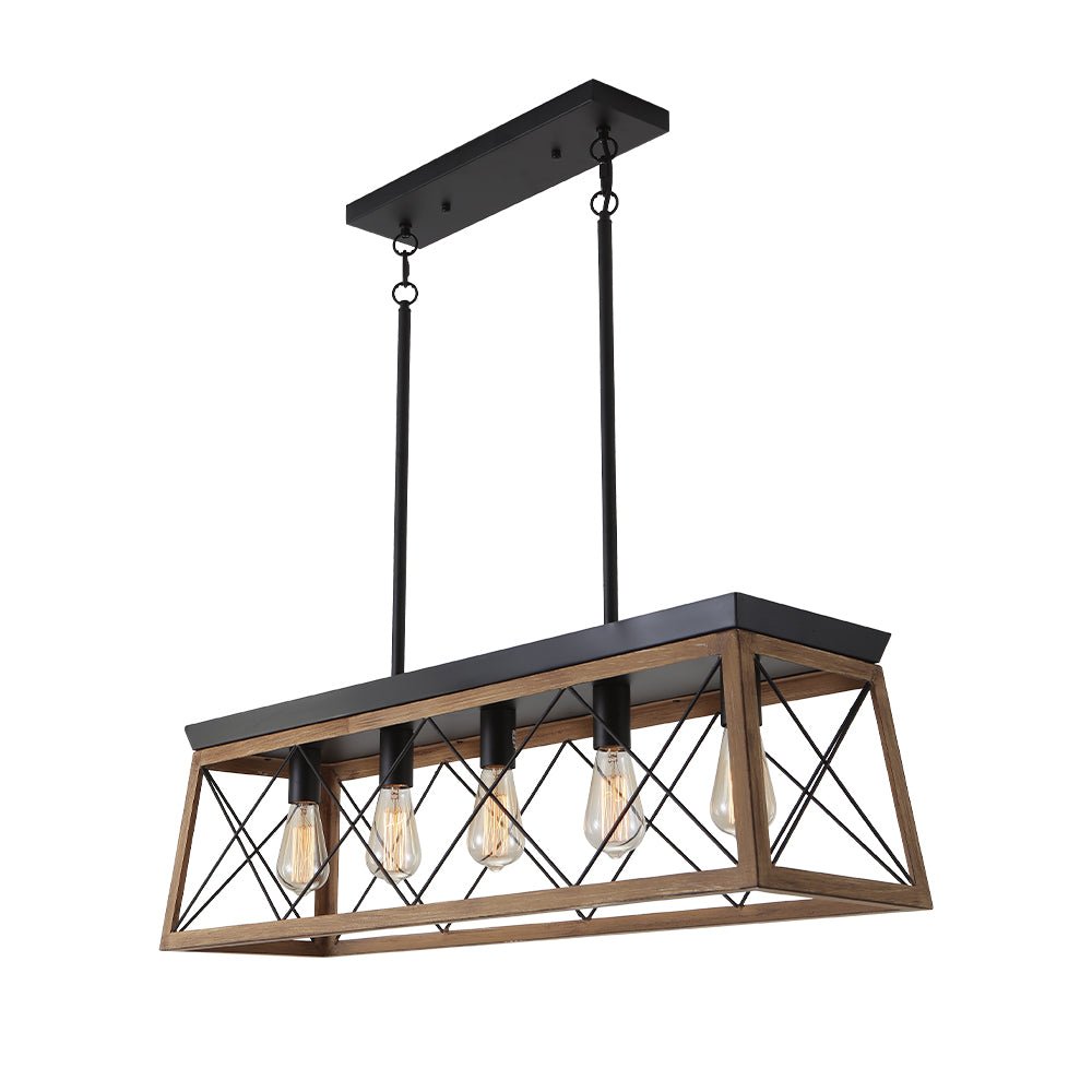 Farmhouse Rectangular Cage Kitchen Chandelier | Farmhouze Light ...