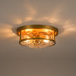 Load image into Gallery viewer, Farmhouze Light-Farmhouse Round Hammered Glass Semi Flush Mount Light-Ceiling Light-Brass-
