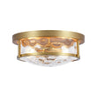 Load image into Gallery viewer, Farmhouze Light-Farmhouse Round Hammered Glass Semi Flush Mount Light-Ceiling Light-Brass-
