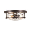 Load image into Gallery viewer, Farmhouze Light-Farmhouse Round Hammered Glass Semi Flush Mount Light-Ceiling Light-Oil-Rubbed Bronze-

