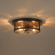Load image into Gallery viewer, Farmhouze Light-Farmhouse Round Hammered Glass Semi Flush Mount Light-Ceiling Light-Oil-Rubbed Bronze-
