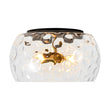 Load image into Gallery viewer, Farmhouze Light - Farmhouse Round Wide Clear Water Glass Ceiling Light - Ceiling Light - Black + Brass - 
