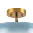 Load image into Gallery viewer, Farmhouze Light-Farmhouse Shaker Milky Blue Art Glass Dome Ceiling Light-Ceiling Light-Brass-
