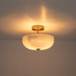 Load image into Gallery viewer, Farmhouze Light-Farmhouse Shaker Milky Blue Art Glass Dome Ceiling Light-Ceiling Light-Brass-
