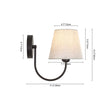 Load image into Gallery viewer, Farmhouze Light-Farmhouse Single Linen Conical Goose Arm Vanity Wall Light-Wall Sconce-2 Packs-

