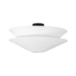 Load image into Gallery viewer, Farmhouze Light-Farmhouse Tiered Linen Flat Cone Cage Semi Flush Mount-Ceiling Light-23.6 in-
