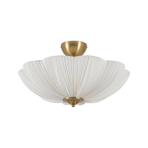 Farmhouze Light - Farmhouse White Fabric Round Scalloped Ceiling Light - Ceiling Light - Ivory (Back Order) - 