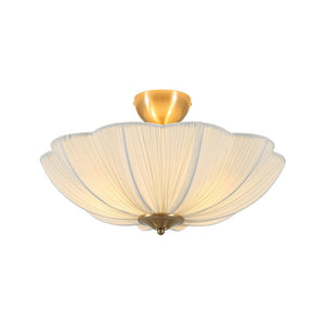 Farmhouze Light - Farmhouse White Fabric Round Scalloped Ceiling Light - Ceiling Light - Ivory (Back Order) - 