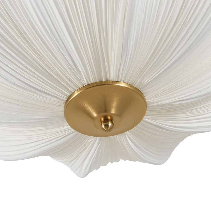 Farmhouze Light - Farmhouse White Fabric Round Scalloped Ceiling Light - Ceiling Light - Ivory (Back Order) - 