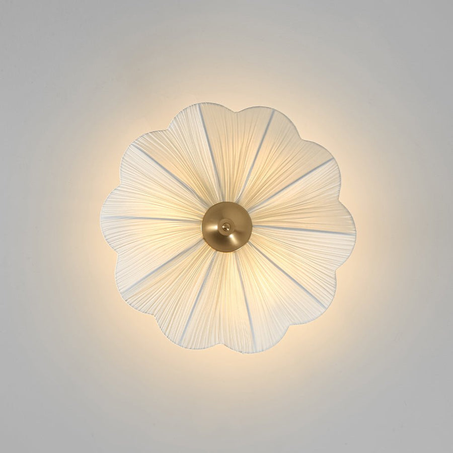 Farmhouze Light - Farmhouse White Fabric Round Scalloped Ceiling Light - Ceiling Light - Ivory (Back Order) - 
