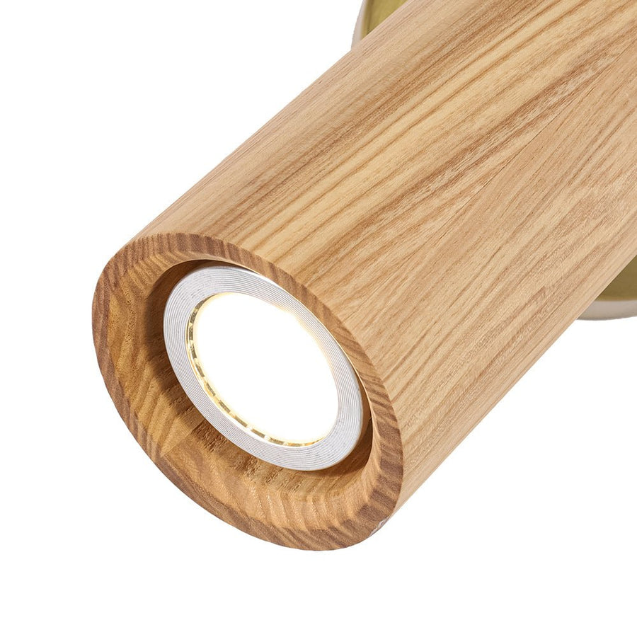 Farmhouze Light - Farmhouse Wood Grain Adjustable Cylinder Ceiling Spotlight - Ceiling Light - Ash Wood - 1 Pack - 
