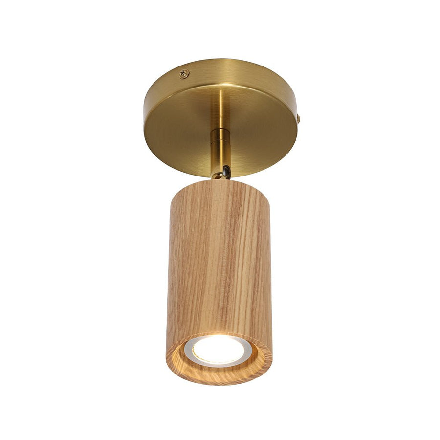 Farmhouze Light - Farmhouse Wood Grain Adjustable Cylinder Ceiling Spotlight - Ceiling Light - Ash Wood - 2 Packs - 