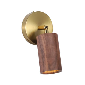 Farmhouze Light - Farmhouse Wood Grain Adjustable Cylinder Ceiling Spotlight - Ceiling Light - Walnut - 1 Pack - 