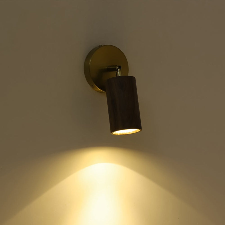 Farmhouze Light - Farmhouse Wood Grain Adjustable Cylinder Ceiling Spotlight - Ceiling Light - Walnut - 2 Packs - 