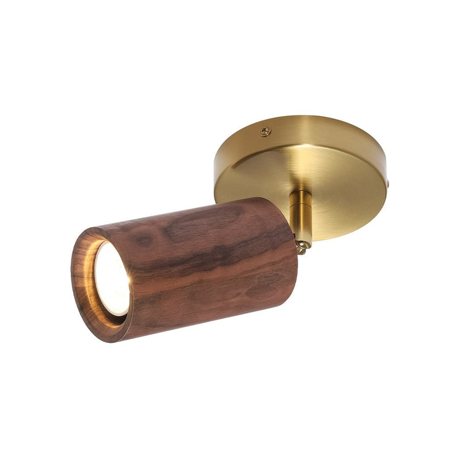 Farmhouze Light - Farmhouse Wood Grain Adjustable Cylinder Ceiling Spotlight - Ceiling Light - Walnut - 2 Packs - 