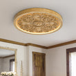 Load image into Gallery viewer, Farmhouze Light-Farmhouse Wood Grain Carved Resin Round LED Ceiling Light-Ceiling Light-Rustic Wood Grain-
