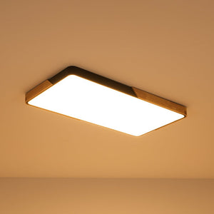 Farmhouze Light - Farmhouse Wood Rectangle Dimmable LED Ceiling Light - Ceiling Light - Black - 