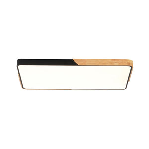 Farmhouze Light - Farmhouse Wood Rectangle Dimmable LED Ceiling Light - Ceiling Light - Black - 