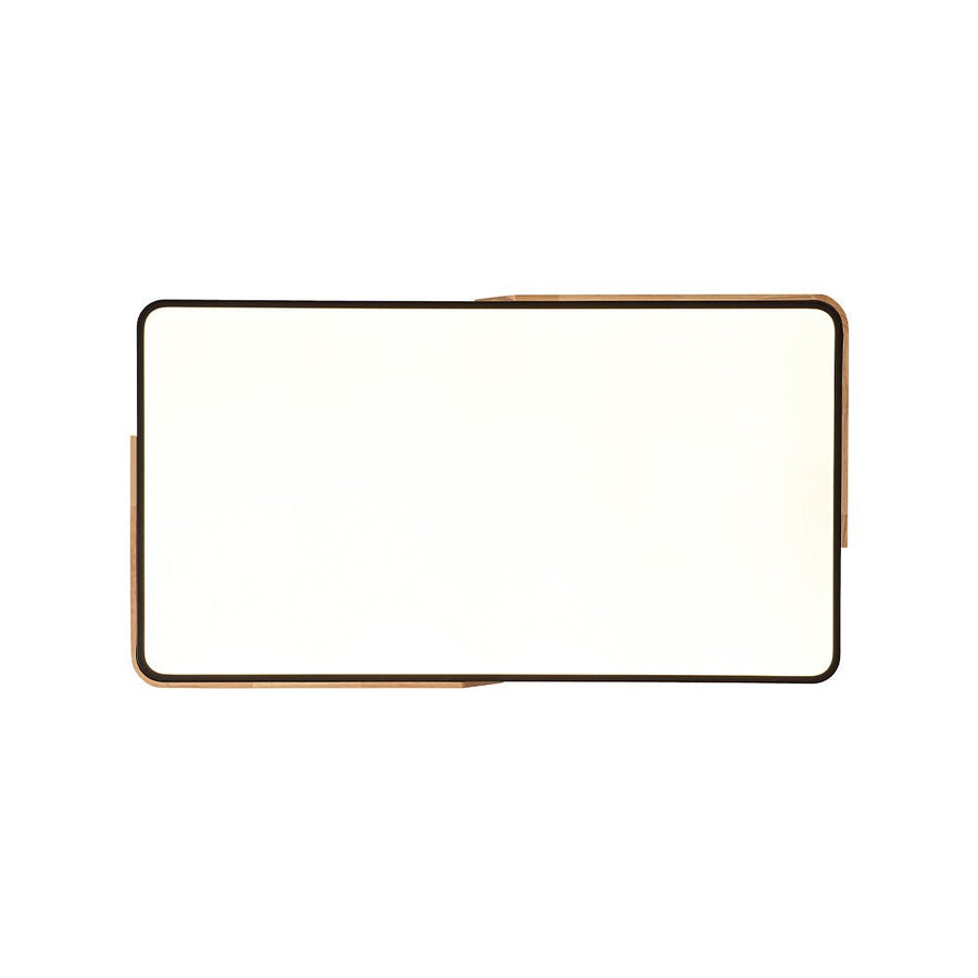 Farmhouze Light - Farmhouse Wood Rectangle Dimmable LED Ceiling Light - Ceiling Light - Black - 