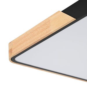 Farmhouze Light - Farmhouse Wood Rectangle Dimmable LED Ceiling Light - Ceiling Light - Black - 