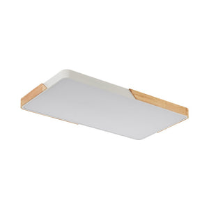 Farmhouze Light - Farmhouse Wood Rectangle Dimmable LED Ceiling Light - Ceiling Light - White - 
