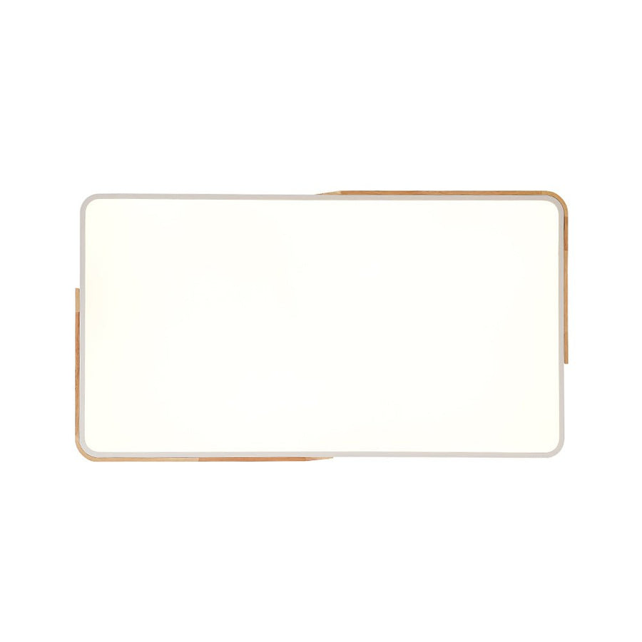 Farmhouze Light - Farmhouse Wood Rectangle Dimmable LED Ceiling Light - Ceiling Light - White - 