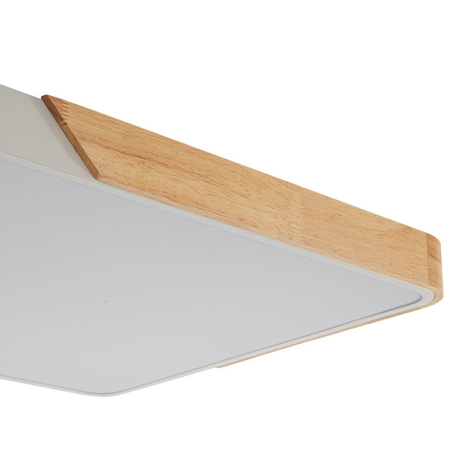 Farmhouze Light - Farmhouse Wood Rectangle Dimmable LED Ceiling Light - Ceiling Light - White - 