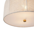 Load image into Gallery viewer, Farmhouze Light - French Country Beige Linen Pleated Drum Cage Semi Flush - Ceiling Light - 12 in - 

