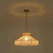 Load image into Gallery viewer, Farmhouze Light-French Country Bleached String Round Woven Cage Pendant-Chandelier-White-
