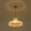 Load image into Gallery viewer, Farmhouze Light-French Country Bleached String Round Woven Cage Pendant-Chandelier-White-
