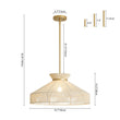 Load image into Gallery viewer, Farmhouze Light-French Country Bleached String Round Woven Cage Pendant-Chandelier-White-
