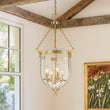 Load image into Gallery viewer, Farmhouze Light-French Country Candle Style Reeded Glass Bell Cage Ceiling Light-Ceiling Light-Brass-

