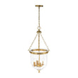 Load image into Gallery viewer, Farmhouze Light-French Country Candle Style Reeded Glass Bell Cage Ceiling Light-Ceiling Light-Brass-
