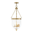 Load image into Gallery viewer, Farmhouze Light-French Country Candle Style Reeded Glass Bell Cage Ceiling Light-Ceiling Light-Brass-
