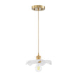 Load image into Gallery viewer, Farmhouze Light-French Country Ceramic Brass Pleated Flower Pendant-Pendant-Brass-
