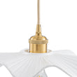 Load image into Gallery viewer, Farmhouze Light-French Country Ceramic Brass Pleated Flower Pendant-Pendant-Brass-
