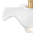 Load image into Gallery viewer, Farmhouze Light-French Country Ceramic Brass Pleated Flower Pendant-Pendant-Brass-
