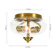 Load image into Gallery viewer, Farmhouze Light - French Country Clear Etched Glass Semi Flush Ceiling Light - Ceiling Light - Gold - 

